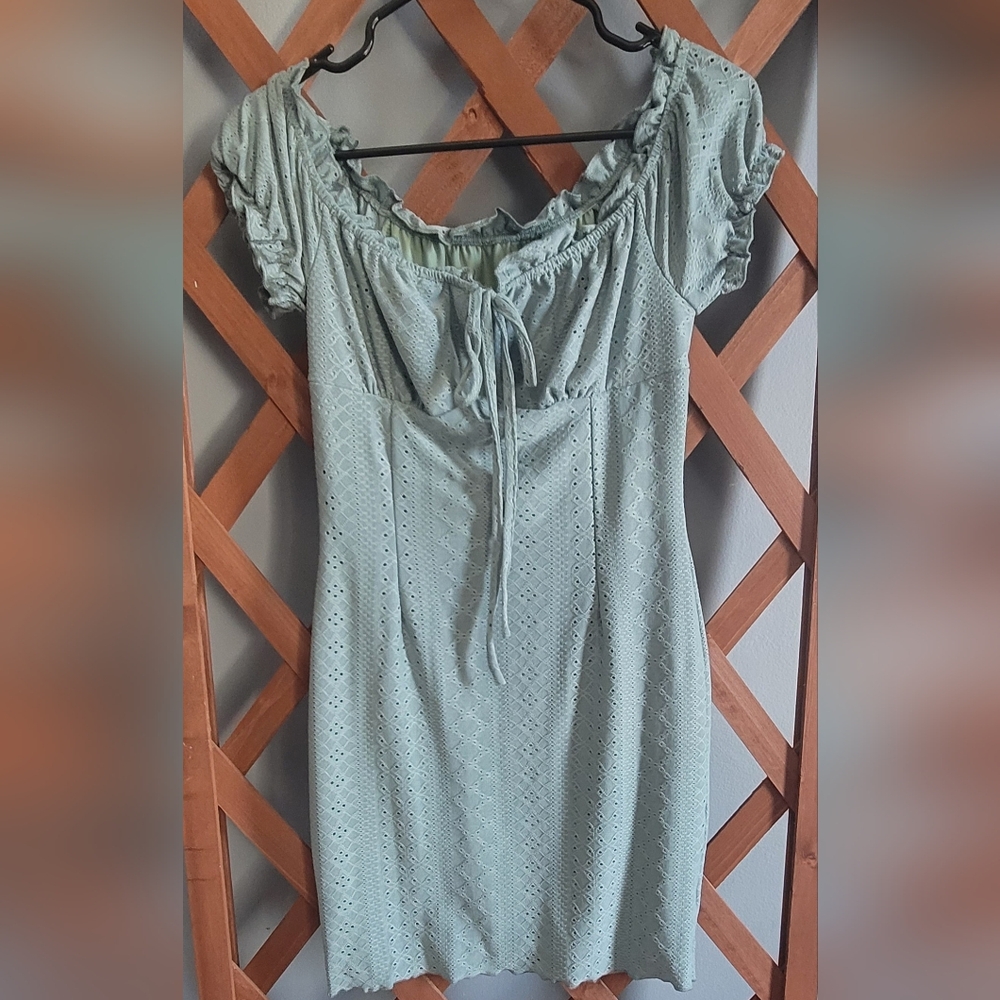 Light Blue Eyelet Dress